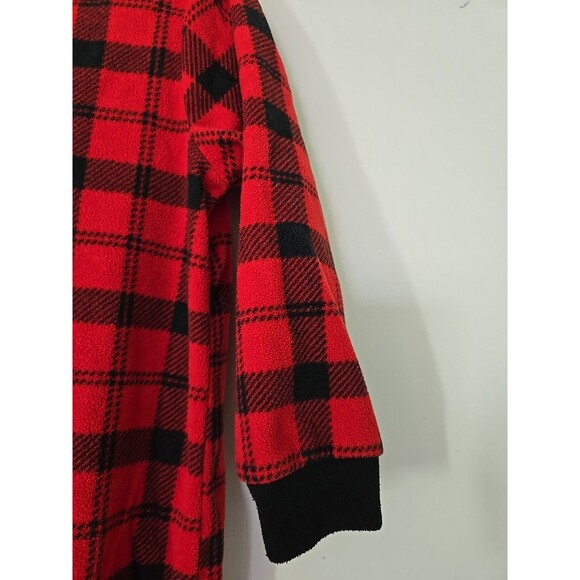 Carter's Bear Fleece PJ Footie Sleeper Toddler Buffalo Plaid Red 2T Christmas - Picture 3 of 11